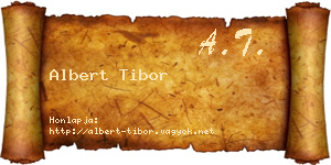 Albert Tibor névjegykártya